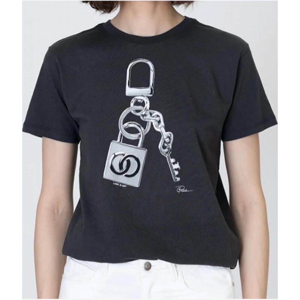 NEW CPRESS STUDIO lock n key mushie tee in wbk